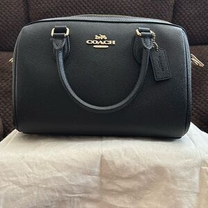 Coach Black Leather Satchel with Gold Hardware